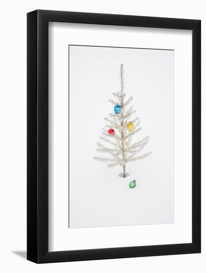 White Christmas Tree in Snow-null-Framed Photographic Print