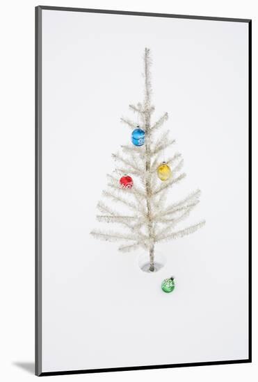 White Christmas Tree in Snow-null-Mounted Photographic Print