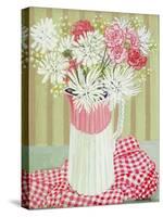 White Chrysanthemums and Spray, 2008-Joan Thewsey-Stretched Canvas