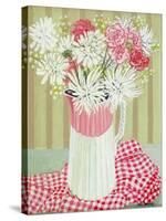 White Chrysanthemums and Spray, 2008-Joan Thewsey-Stretched Canvas