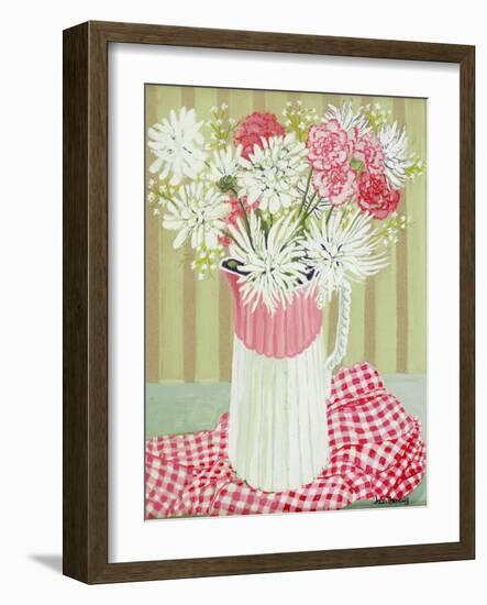 White Chrysanthemums and Spray, 2008-Joan Thewsey-Framed Giclee Print