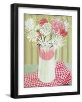 White Chrysanthemums and Spray, 2008-Joan Thewsey-Framed Giclee Print