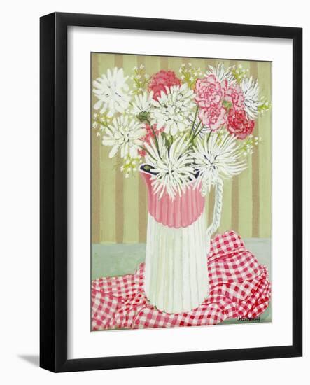 White Chrysanthemums and Spray, 2008-Joan Thewsey-Framed Giclee Print