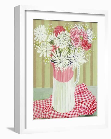 White Chrysanthemums and Spray, 2008-Joan Thewsey-Framed Giclee Print