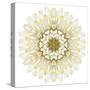 White Chrysathemum Mandala Flower Kaleidoscopic-tr3gi-Stretched Canvas