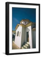 White Church in Greece-Clive Nolan-Framed Photographic Print