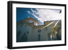 White Church in Greece-Clive Nolan-Framed Photographic Print