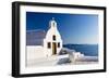 White church overlooking sea, Oia, Santorini, Cyclades-Ed Hasler-Framed Photographic Print