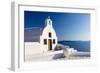 White church overlooking sea, Oia, Santorini, Cyclades-Ed Hasler-Framed Photographic Print