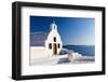 White church overlooking sea, Oia, Santorini, Cyclades-Ed Hasler-Framed Photographic Print