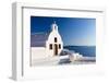 White church overlooking sea, Oia, Santorini, Cyclades-Ed Hasler-Framed Photographic Print