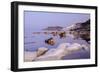 White cliffs known as Scala dei Turchi frame the calm sea at dawn, Porto Empedocle, Province of Agr-Roberto Moiola-Framed Photographic Print