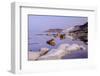 White cliffs known as Scala dei Turchi frame the calm sea at dawn, Porto Empedocle, Province of Agr-Roberto Moiola-Framed Photographic Print