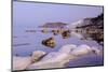 White cliffs known as Scala dei Turchi frame the calm sea at dawn, Porto Empedocle, Province of Agr-Roberto Moiola-Mounted Photographic Print