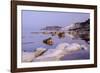 White cliffs known as Scala dei Turchi frame the calm sea at dawn, Porto Empedocle, Province of Agr-Roberto Moiola-Framed Photographic Print