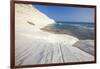 White cliffs known as Scala dei Turchi frame the turquoise sea, Porto Empedocle, Province of Agrige-Roberto Moiola-Framed Photographic Print