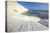 White cliffs known as Scala dei Turchi frame the turquoise sea, Porto Empedocle, Province of Agrige-Roberto Moiola-Stretched Canvas