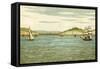 White cliffs of Dover viewed from a Channel crossing-Thomas Crane-Framed Stretched Canvas