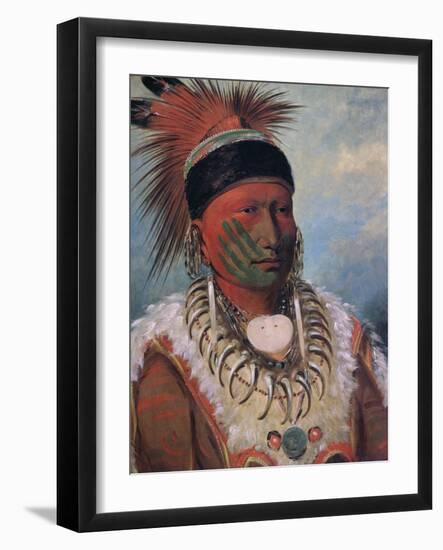 White Cloud, Chief of the Iowas-George Catlin-Framed Giclee Print