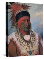 White Cloud, Chief of the Iowas-George Catlin-Stretched Canvas