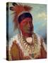 White Cloud, Head Chief of the Iowas by George Catlin-George Catlin-Stretched Canvas