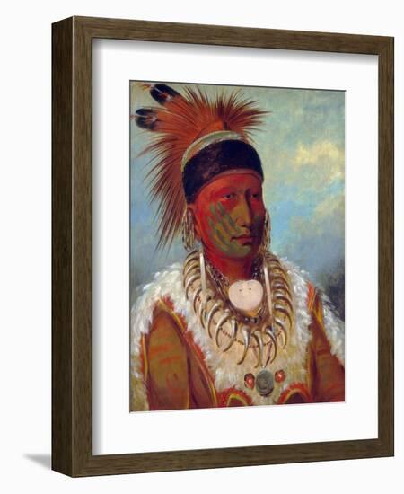 White Cloud, Head Chief of the Iowas by George Catlin-George Catlin-Framed Giclee Print