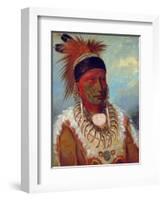 White Cloud, Head Chief of the Iowas by George Catlin-George Catlin-Framed Giclee Print