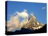 White Clouds and the Matterhorn, Zermatt,Valais, Swiss Alps, Switzerland, Europe-Hans Peter Merten-Stretched Canvas