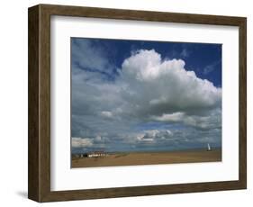 White Clouds in a Blue Sky at Shingle Street Near Felixstowe, Suffolk, England, United Kingdom-Strachan James-Framed Photographic Print