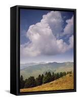 White Clouds Over Mountains, View from Col d'Aspin, Haute-Pyrenees, Midi-Pyrenees, France-David Hughes-Framed Stretched Canvas