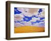 White Clouds Over Wheat Field-Darrell Gulin-Framed Photographic Print