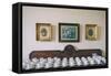 White Coffee Cups on Table-Clive Nolan-Framed Stretched Canvas