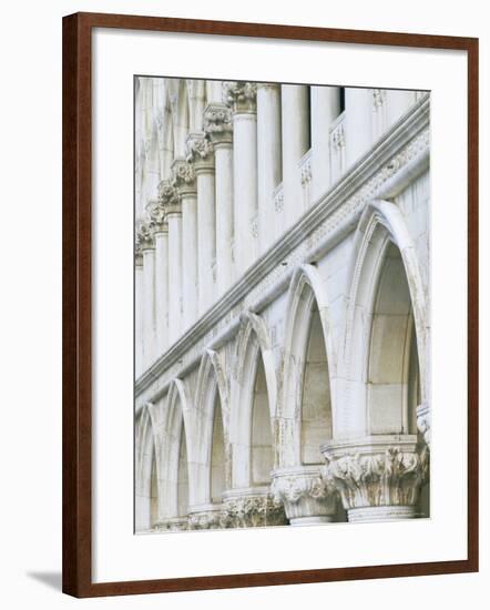 White Columns and Arches of Ducale Palace, St. Mark's Square, Venice, Veneto, Italy-Lee Frost-Framed Photographic Print