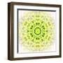 White Concentric Flower Center: Mandala Kaleidoscopic Design-tr3gi-Framed Art Print