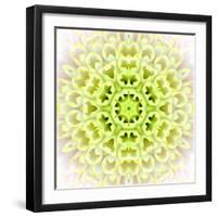 White Concentric Flower Center: Mandala Kaleidoscopic Design-tr3gi-Framed Art Print