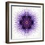 White Concentric Flower Center: Mandala Kaleidoscopic-tr3gi-Framed Art Print