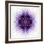 White Concentric Flower Center: Mandala Kaleidoscopic-tr3gi-Framed Art Print