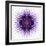 White Concentric Flower Center: Mandala Kaleidoscopic-tr3gi-Framed Art Print