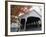 White Covered Bridge in Autumn-null-Framed Photographic Print