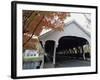 White Covered Bridge in Autumn-null-Framed Photographic Print