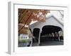 White Covered Bridge in Autumn-null-Framed Photographic Print