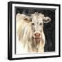 White Cow on Black-Silvia Vassileva-Framed Art Print