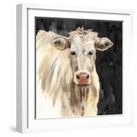 White Cow on Black-Silvia Vassileva-Framed Art Print