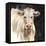 White Cow on Black-Silvia Vassileva-Framed Stretched Canvas