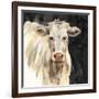 White Cow on Black-Silvia Vassileva-Framed Art Print