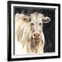 White Cow on Black-Silvia Vassileva-Framed Art Print