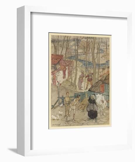 White Cow with Red Ears-Arthur Rackham-Framed Art Print