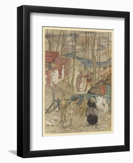 White Cow with Red Ears-Arthur Rackham-Framed Art Print