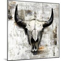 White Cowskull-null-Mounted Art Print