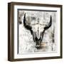 White Cowskull-null-Framed Art Print